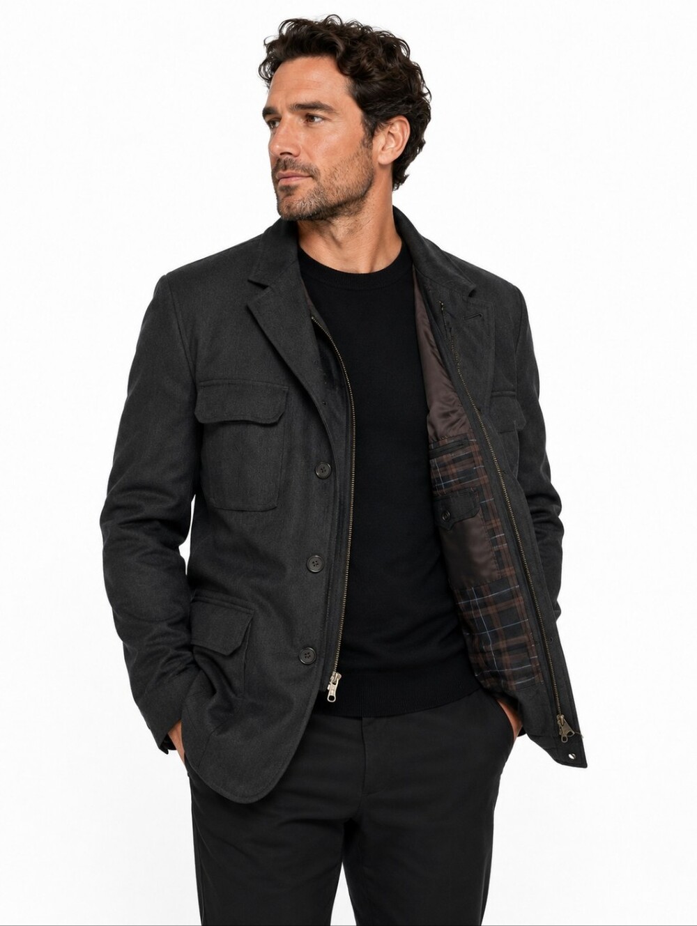 Kroon Men's Charcoal Gray Sport Coat Blazer Large 42